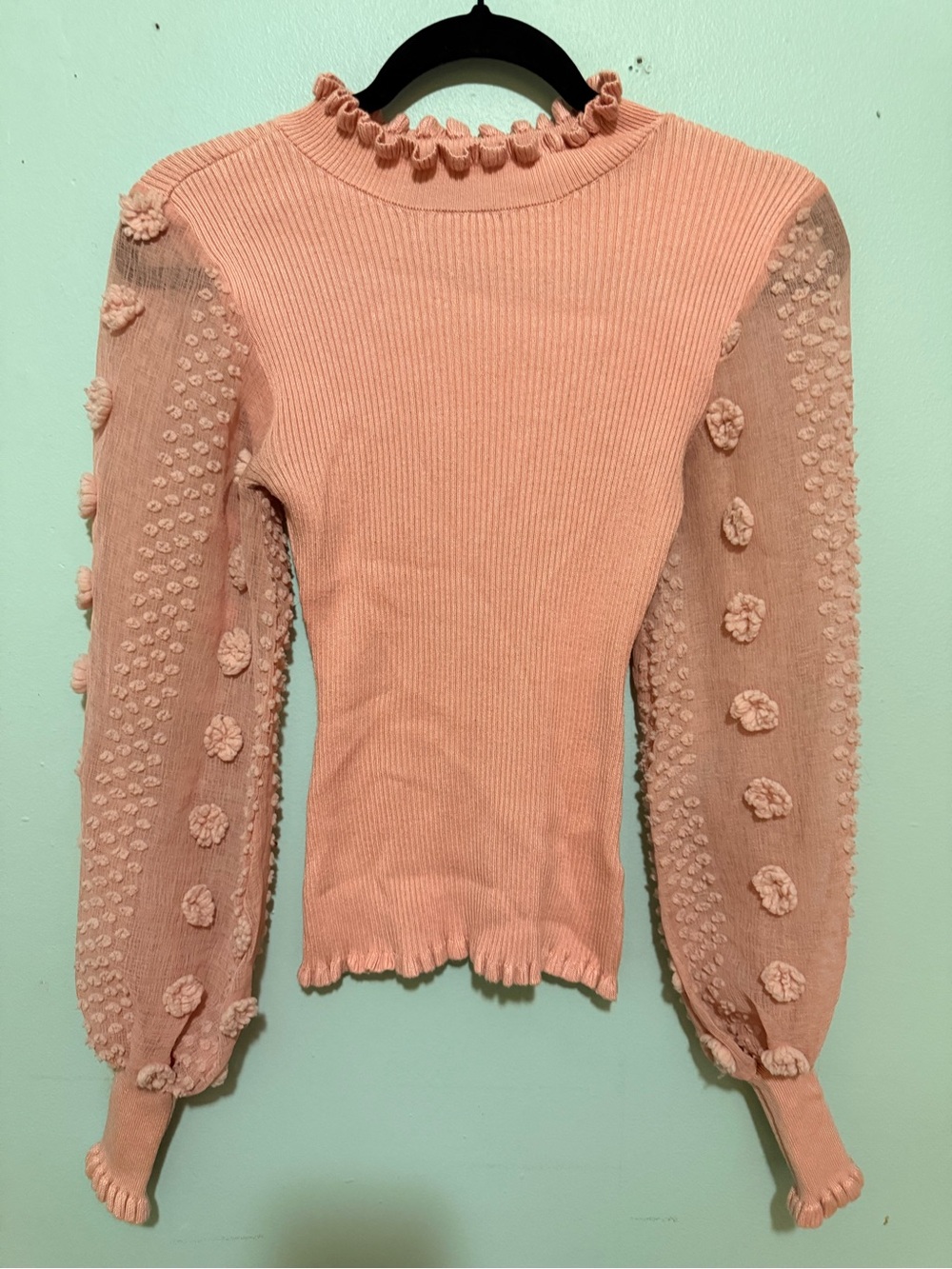 Almost Famous Pink Ruffled-Knit Top